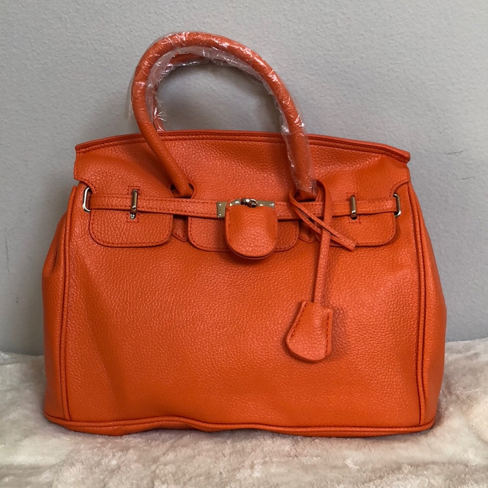 Brand New Orange Birkin-Style handbag